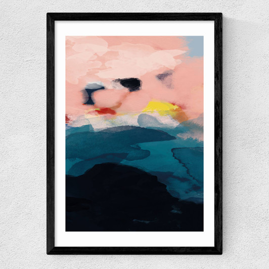 Abstract Landscape I Medium Black Frame