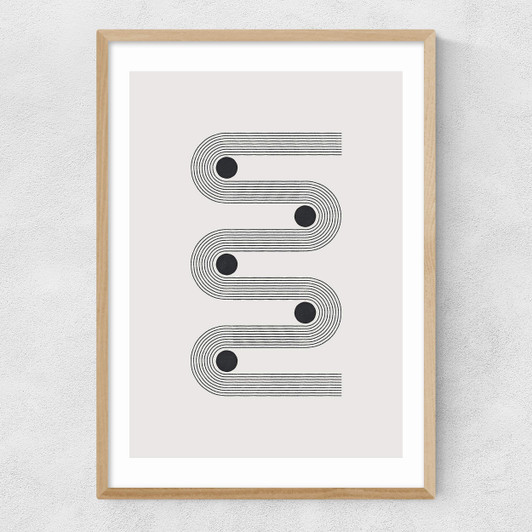 Abstract Arches III Narrow Oak Frame