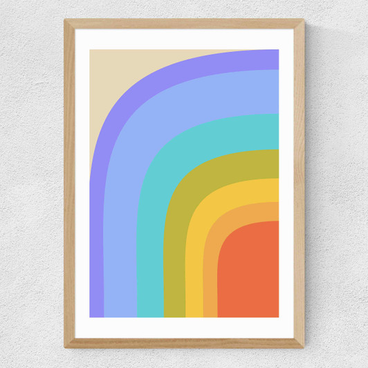 70s Rainbow Medium Oak Frame