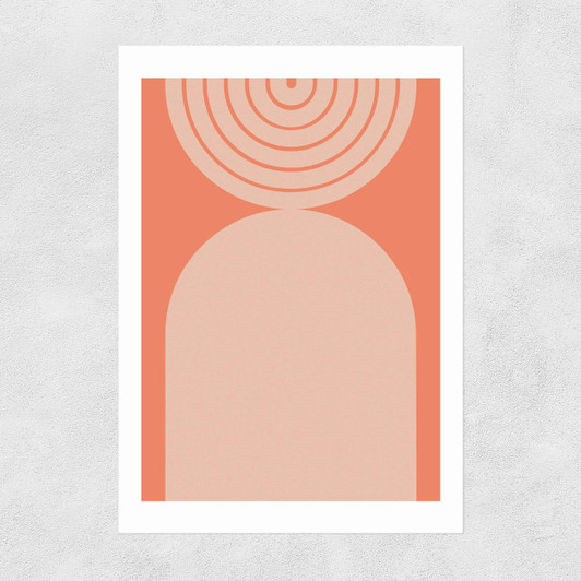Abstract Rainbow Circle Terracotta 2 Unframed Print