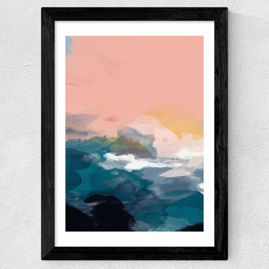 Abstract Landscape II Wide Black Frame