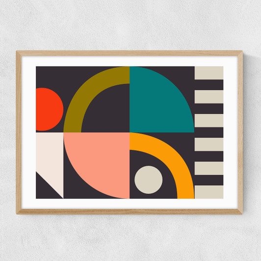 Geometric on Oak II Narrow Oak Frame