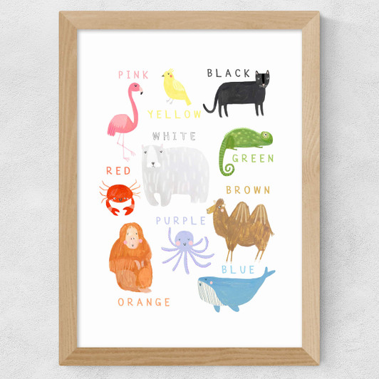Animals Wide Oak Frame