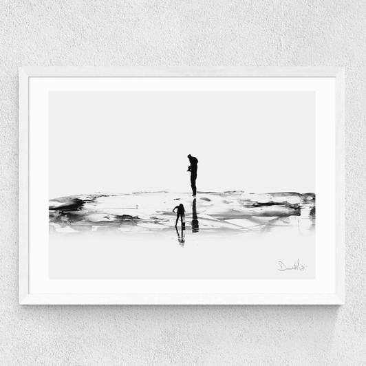On the Beach Medium White Frame