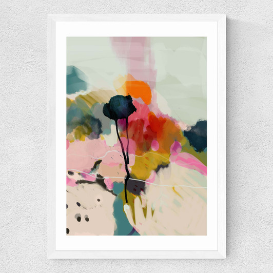 Paysage Abstrait Medium White Frame