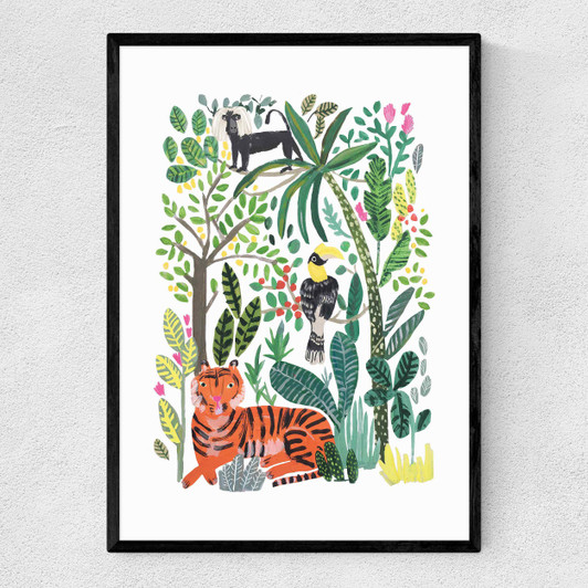 Indian Jungle Narrow Black Frame