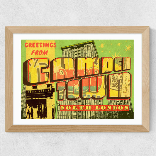 Camden Town Postcard Wide Oak Frame