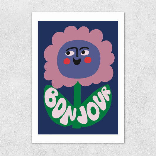 Bonjour Flower Unframed Print