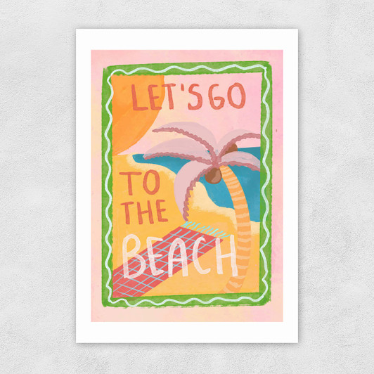 Let's Go To The Beach Unframed Print