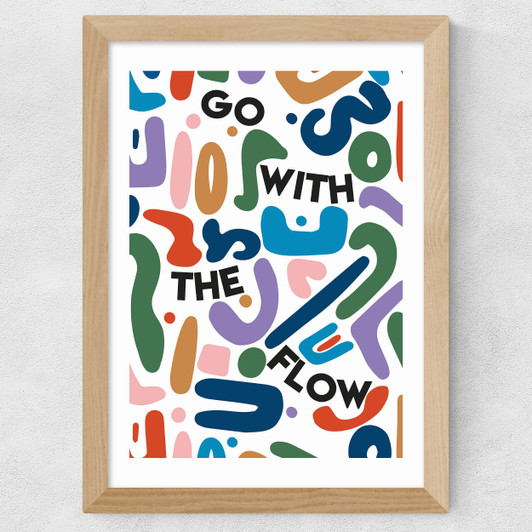 Go With The Flow by Fan Club Wide Oak Frame