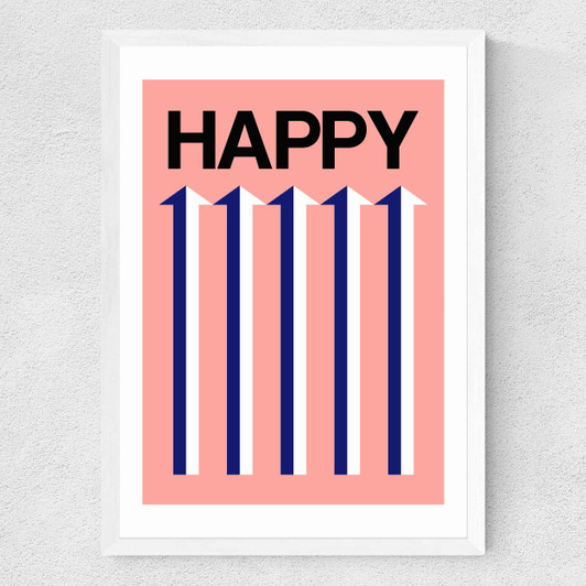 Happy Pink Medium White Frame