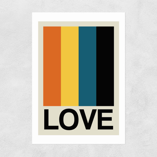 Retro Stripe LOVE Sundaze Unframed Print