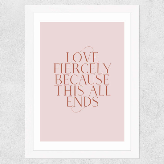 Love Forcefully Wide White Frame
