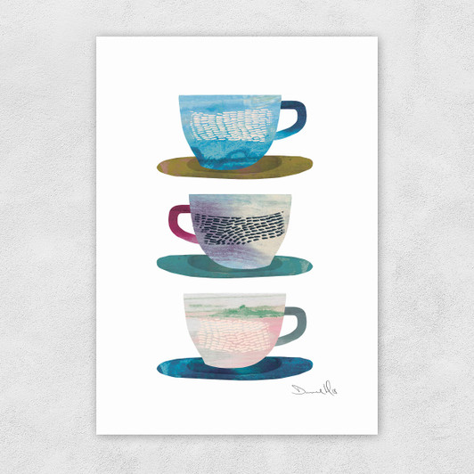 Coffee Cups Unframed Print
