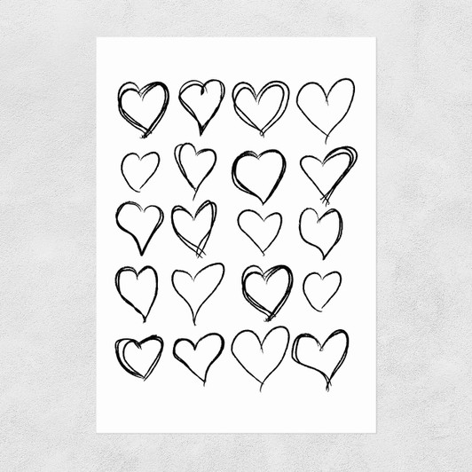 Love Hearts Unframed Print