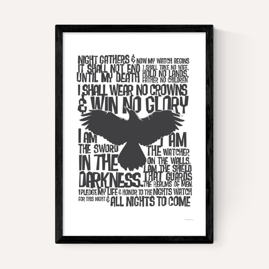 The Nights Watch Oath Print - Game of Thrones