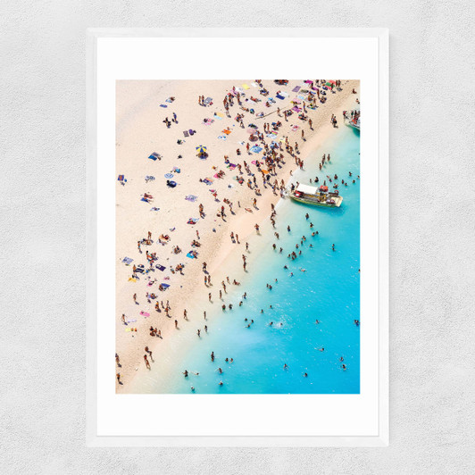 By the Sea Narrow White Frame