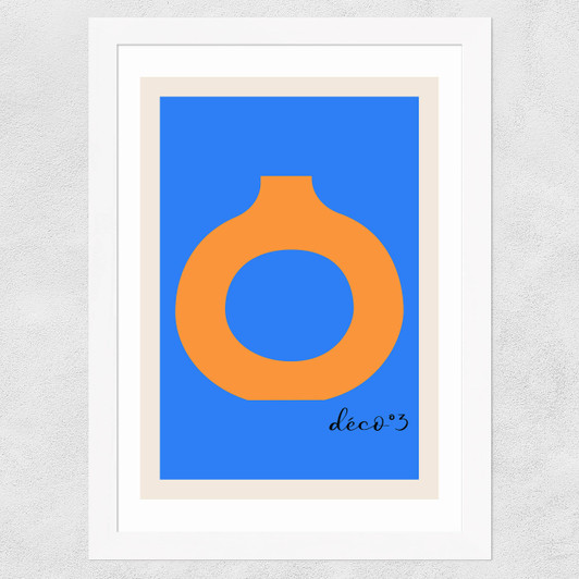 Modern Vase Deco III Wide White Frame