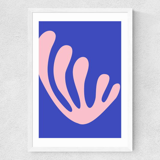 Abstract Flower I Medium White Frame