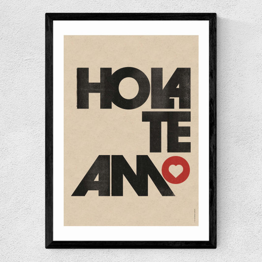 Hola, Te Amo Medium Black Frame