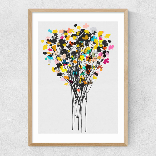 Buttercups 2 Narrow Oak Frame