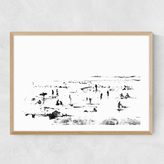 Beach People Narrow Oak Frame