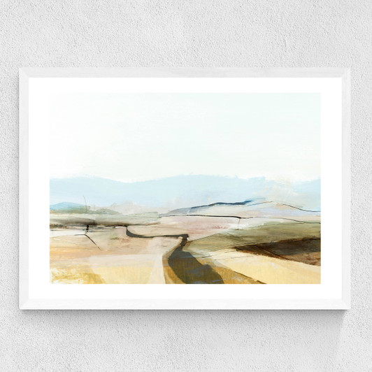 Country View Medium White Frame