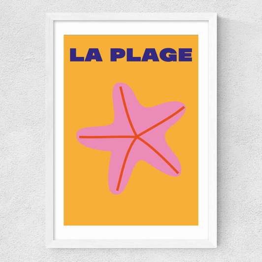 La Plage Medium White Frame