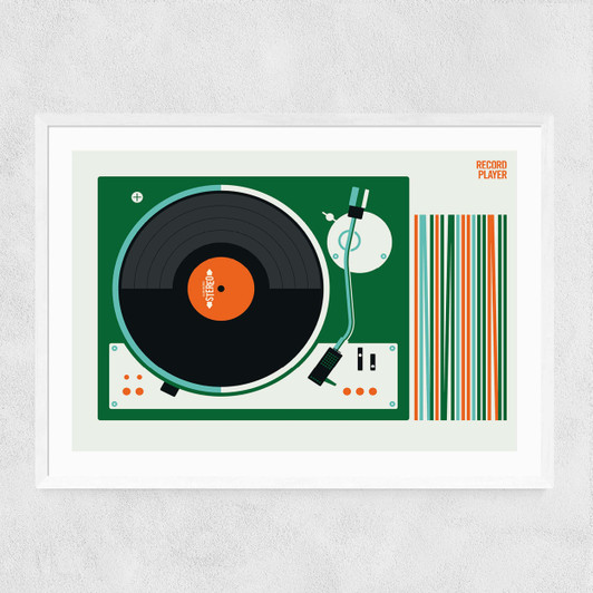 Fin Record Player TK Narrow White Frame