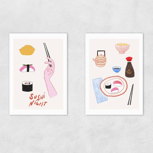 Sushi Night Diptych