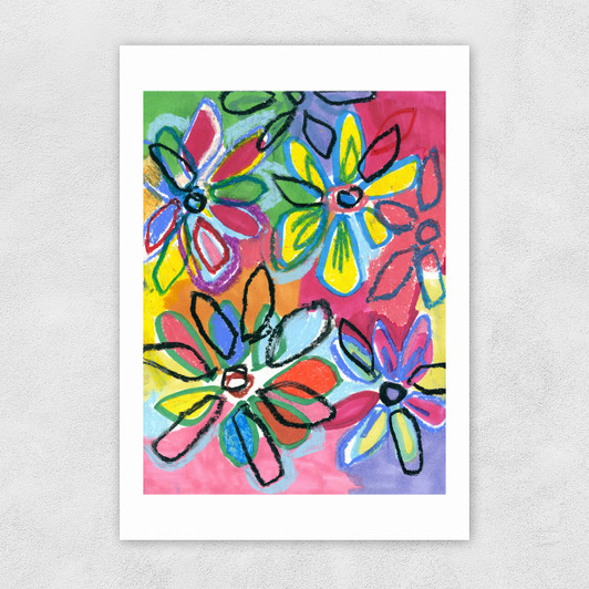 Abstract Bright Flowers