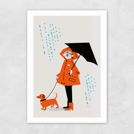 Rainy Walk Unframed Print
