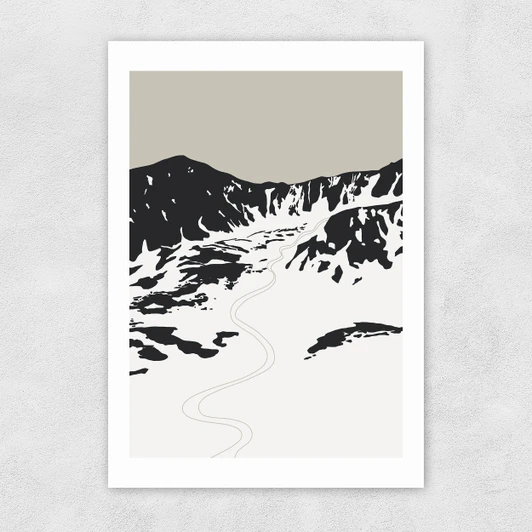 Ski Tracks Unframed Print
