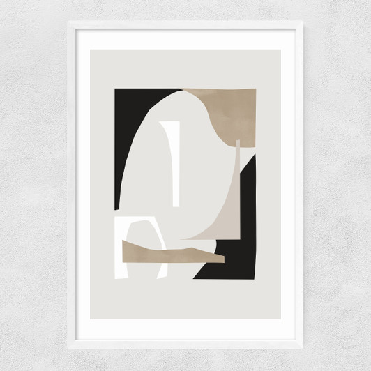 Abstract Shapes III Narrow White Frame