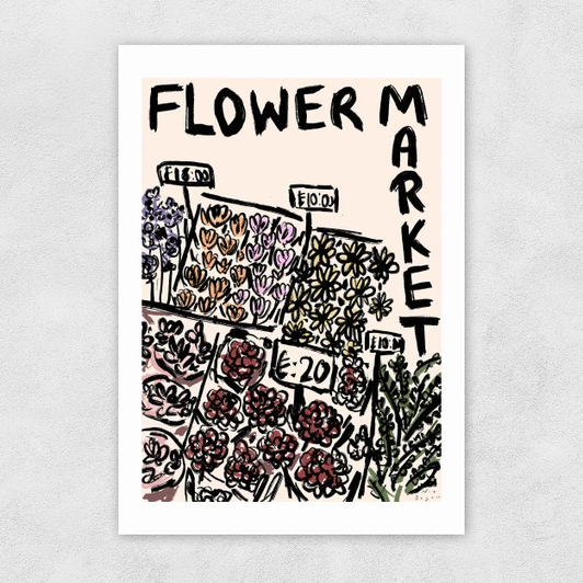 Flower Market Unframed Print