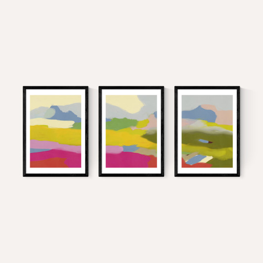 Landschaft Bunt Triptych