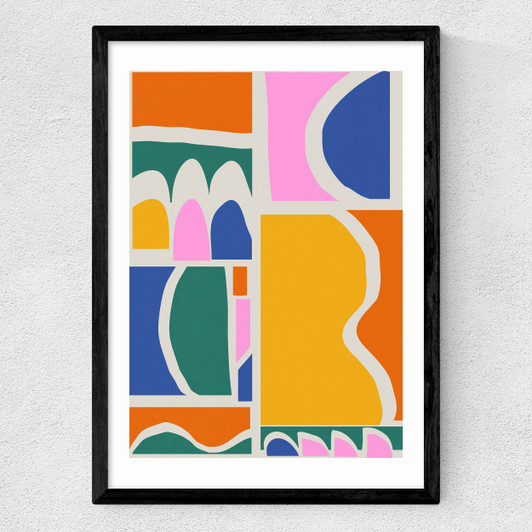 Abstract by apricot+birch Medium Black Frame