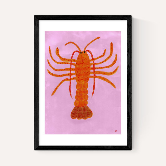 Orange Lobster on Pink