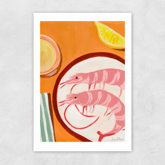 Giant Prawns and Vinho Verde Unframed