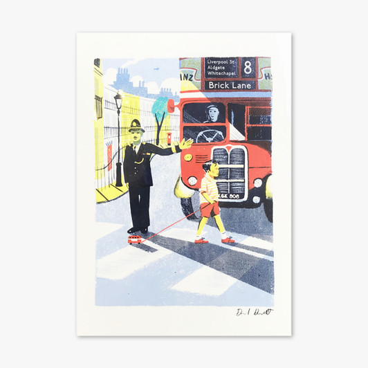 London Bus by Daniel Haskett Unframed Print