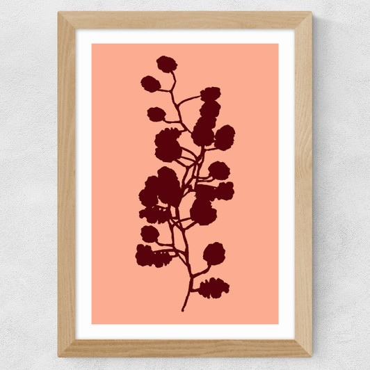 Floral Silhouette I Wide Oak Frame