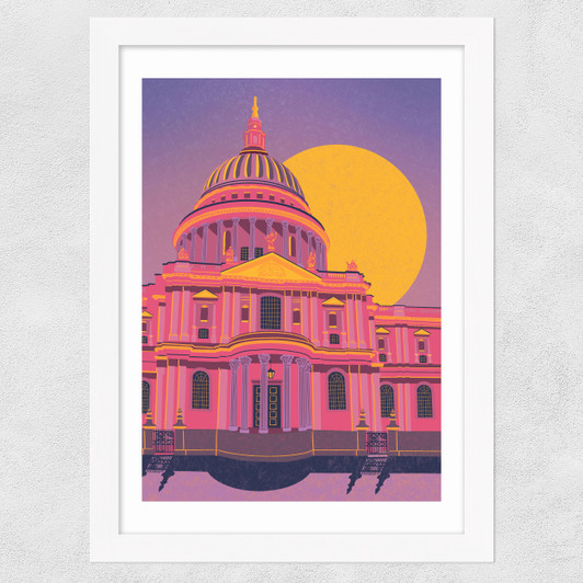 St. Paul's Cathedral Wide White Frame