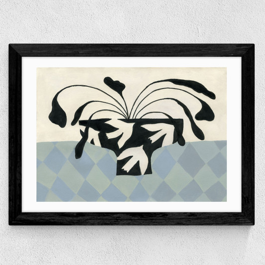 Dove Peace Vase Wide Black Frame