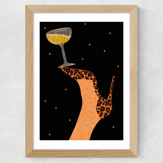 Champagne and Dancing Wide Oak Frame