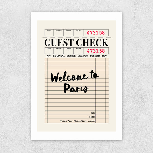 Paris Guest Check