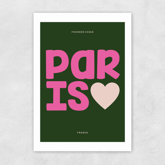 Paris Typography Unframed Print