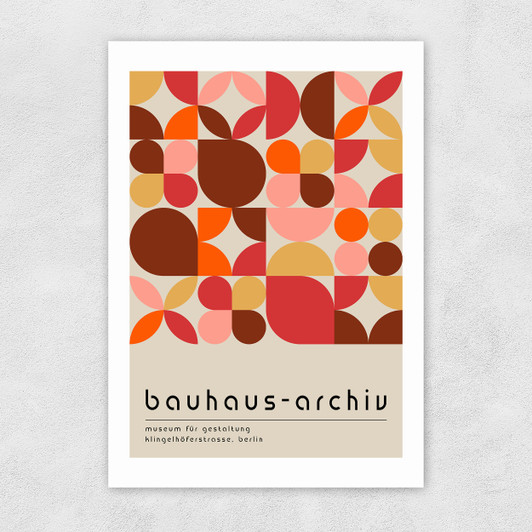 Bauhaus Autumn Mosaic Unframed Print