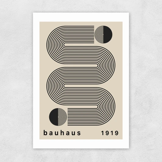 Bauhaus Black Stripes Unframed Print