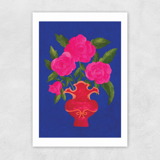 Blue Floral Vase