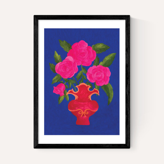 Blue Floral Vase